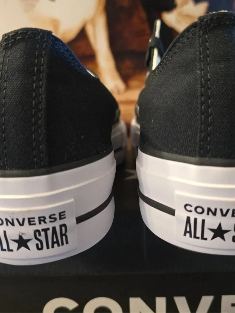 Converse Chuck Taylor All Star Lift Ox Black White Platform W 7.5 560250C NEW - Picture 6 of 9